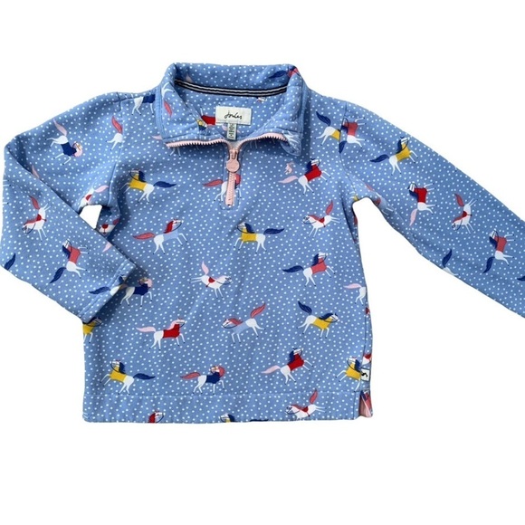 Joules Other - Joules Size 2 Horse Print Quarter Zip Pullover